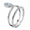 DA268 High polished (no plating) Stainless Steel Ring with AAA Grade CZ in Sea Blue-WildKlass Jewelry