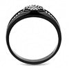 DA282 IP Black(Ion Plating) Stainless Steel Ring with AAA Grade CZ in Clear-WildKlass Jewelry