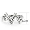 DA339 No Plating Stainless Steel Ring with AAA Grade CZ in Clear-WildKlass Jewelry