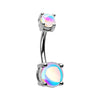 Colorline & Golden & Rose Gold Revo Illuminating Prong Set Belly Button Ring-WildKlass Jewelry