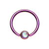 Colorline & Silver & Golden & Rose Gold Synthetic Opal Ball Steel Captive Bead Ring-WildKlass Jewelry