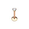 Silver, Gold, Rose Gold Gem Top Prong Set Steel Labret-WildKlass Jewelry