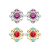 Gold, Silver Vintage Boho Filigree Flower Ear Stud Earrings-WildKlass Jewelry