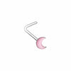Illuminating Glow in the Dark Moon L-Shape & Stud Nose Ring-WildKlass Jewelry