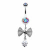 Golden & Rose Gold & Silver Dainty Bow Tie Gem Sparkle Belly Button Ring-WildKlass Jewelry
