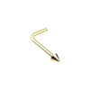 Silver, Gold, Rose Gold, Colored Basic Steel Spike L-Shape Nose Ring-WildKlass Jewelry