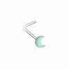 Illuminating Glow in the Dark Moon L-Shape & Stud Nose Ring-WildKlass Jewelry