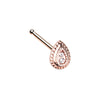 Golden & Silver & Rose Gold Classic Ornate Teardrop L-Shape Nose Ring-WildKlass Jewelry