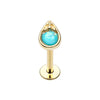 Golden, Rose Gold Opal Tear Drop Top Steel Labret-WildKlass Jewelry