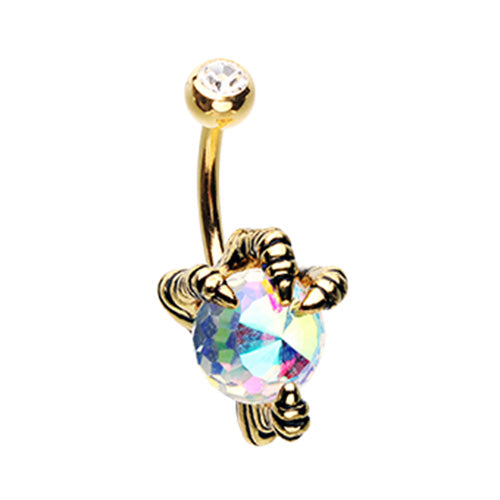 Black & Golden & Silver Dragon's Claw Belly Button Ring-WildKlass Jewelry