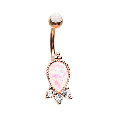 Silver & Rose Gold Her Eminence Belly Button Ring-WildKlass Jewelry