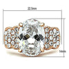 GL141 IP Rose Gold(Ion Plating) Brass Ring with AAA Grade CZ in Clear-WildKlass Jewelry