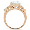 GL141 IP Rose Gold(Ion Plating) Brass Ring with AAA Grade CZ in Clear-WildKlass Jewelry