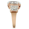 GL141 IP Rose Gold(Ion Plating) Brass Ring with AAA Grade CZ in Clear-WildKlass Jewelry