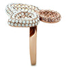GL219 IP Rose Gold(Ion Plating) Brass Ring with Top Grade Crystal in Multi Color-WildKlass Jewelry