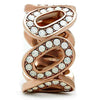 GL232 IP Rose Gold(Ion Plating) Brass Ring with Top Grade Crystal in Aurora Borealis (Rainbow Effect)-WildKlass Jewelry