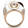 GL248 IP Rose Gold(Ion Plating) Brass Ring with Synthetic in Multi Color-WildKlass Jewelry