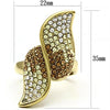 GL304 IP Gold(Ion Plating) Brass Ring with Top Grade Crystal in Multi Color-WildKlass Jewelry
