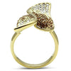GL304 IP Gold(Ion Plating) Brass Ring with Top Grade Crystal in Multi Color-WildKlass Jewelry