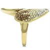 GL304 IP Gold(Ion Plating) Brass Ring with Top Grade Crystal in Multi Color-WildKlass Jewelry