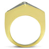 GL325 IP Gold(Ion Plating) Brass Ring with Epoxy in Jet-WildKlass Jewelry