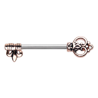 WILDKLASS Antique Key Nipple Barbell Ring-WildKlass Jewelry