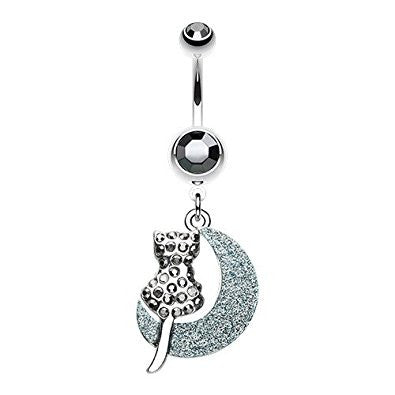 Moonlight Dream Kitty 316L Surgical Steel Belly Button Ring-WildKlass Jewelry