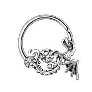 WildKlass 316L Stainless Steel Flying Dragon Annealed Seamless Ring-WildKlass Jewelry