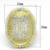 LOA837 Matte Gold Brass Ring with Synthetic in Clear-WildKlass Jewelry