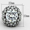 LOA885 Ruthenium Brass Ring with AAA Grade CZ in Clear-WildKlass Jewelry