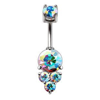 WILDKLASS 316L Stainless Steel Enchanted Aurora Borealis Navel Rings-WildKlass Jewelry