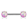 Opal Glitter Front Facing Prong Set WildKlass Nipple Barbells-WildKlass Jewelry