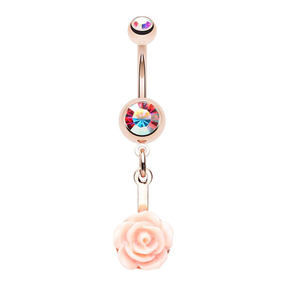 WILDKLASS Stop and Smell The Rosé Belly Button Ring-WildKlass Jewelry