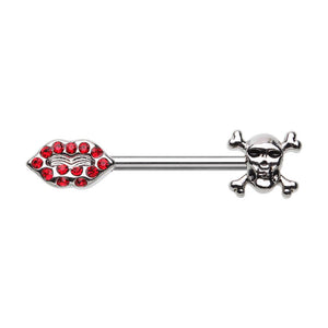 WILDKLASS Kiss of Death Nipple Barbell Ring-WildKlass Jewelry