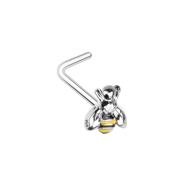 WILDKLASS Buzz Off Bumble Bee L-Shape Nose Ring-WildKlass Jewelry