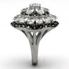 TK1016 High polished (no plating) Stainless Steel Ring with AAA Grade CZ in Clear-WildKlass Jewelry