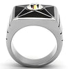 TK1049 High polished (no plating) Stainless Steel Ring with Top Grade Crystal in Clear-WildKlass Jewelry