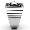TK1049 High polished (no plating) Stainless Steel Ring with Top Grade Crystal in Clear-WildKlass Jewelry
