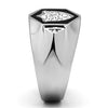 TK1069 High polished (no plating) Stainless Steel Ring with Top Grade Crystal in Clear-WildKlass Jewelry
