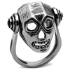 TK1115 High polished (no plating) Stainless Steel Ring with Top Grade Crystal in Jet-WildKlass Jewelry