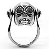TK1115 High polished (no plating) Stainless Steel Ring with Top Grade Crystal in Jet-WildKlass Jewelry