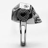 TK1115 High polished (no plating) Stainless Steel Ring with Top Grade Crystal in Jet-WildKlass Jewelry