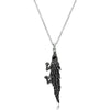 TK1124 High polished (no plating) Stainless Steel Pendant with Top Grade Crystal in Jet-WildKlass Jewelry