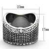 TK1198 High polished (no plating) Stainless Steel Ring with Top Grade Crystal in Clear-WildKlass Jewelry