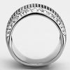 TK1198 High polished (no plating) Stainless Steel Ring with Top Grade Crystal in Clear-WildKlass Jewelry