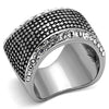 TK1198 High polished (no plating) Stainless Steel Ring with Top Grade Crystal in Clear-WildKlass Jewelry