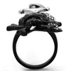 TK1204 Two-Tone IP Black Stainless Steel Ring with Top Grade Crystal in Black Diamond-WildKlass Jewelry