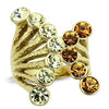 TK1291 IP Gold(Ion Plating) Stainless Steel Ring with Top Grade Crystal in Multi Color-WildKlass Jewelry