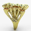 TK1291 IP Gold(Ion Plating) Stainless Steel Ring with Top Grade Crystal in Multi Color-WildKlass Jewelry