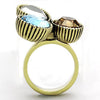 TK1496 IP Gold(Ion Plating) Stainless Steel Ring with Top Grade Crystal in Multi Color-WildKlass Jewelry